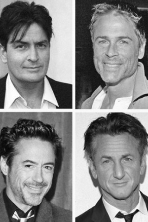 Чарли Шин, Шон Пенн, Роб Лоу и Роберт Дауни-мл. Чарли Шин, Шон Пенн, Роб Лоу и Роберт Дауни-мл.