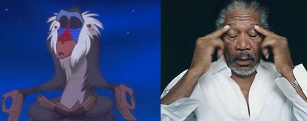 Рафики ("Король Лев") и Морган Фриман