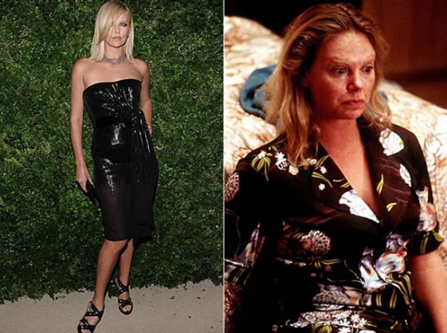 Шарлиз Терон, "Монстр" (14 кг). Бывшая модель Шарлиз Терон поправилась на 14 кг, чтобы сыграть существовавшую в реальности серийную убийцу Эйлин Уорнос в фильме "Монстр" (2003).