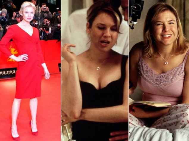 Рене Зеллвегер, "Дневник Бриджит Джонс" (13 кг). Обычно стройная, с раскосыми глазами актриса поправилась на 13 кг ради роли в фильме 2001 года "Дневник Бриджит Джонс".