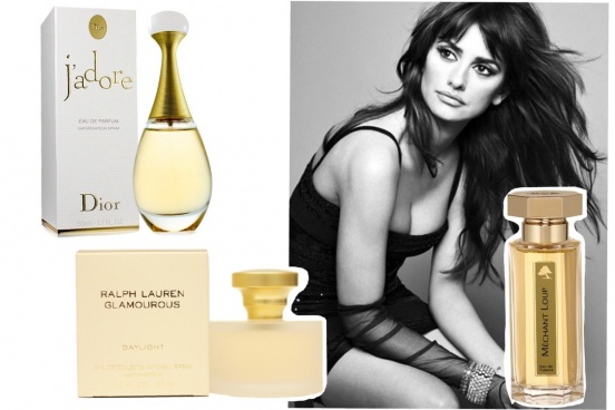 Пенелопы Крус: J'Adore Christian Dior, Mechant Loup, Ralph Lauren Glamourous Daylight.