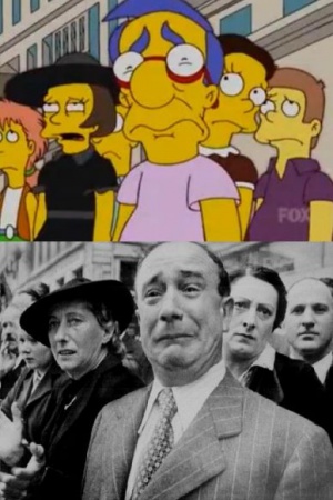 Парижане смотрят на вступающие в Париж немецкие войска