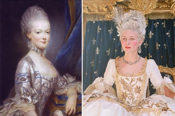 Французская королева Мария-Антуанетта и Кирстен Данст в фильме "Мария-Антуанетта"