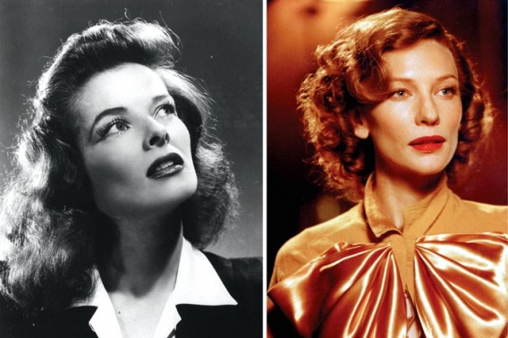 Кэтрин Хепберн и Кейт Бланшетт в фильме "Авиатор"