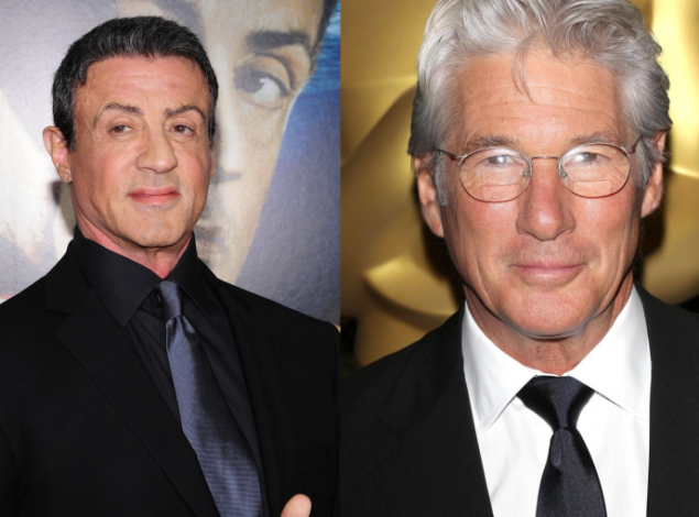 Сильвестр Сталлоне и Ричард Гир. Сей конфликт вспыхнул из-за фильма "Лорды из Флэтбуша". Очевидно, что в этом конфликте важными участниками были эго каждой звезды. Сталлоне утверждает, что Гир во время съемок нарочно пролил на него куриный бульон. Тогда ж