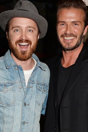 Аарон Пол и Дэвид Бекхэм