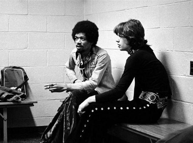 Джими Хендрикс и Мик Джаггер, 1969.