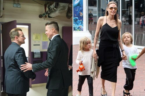 У Нокса и Вивьен Джоли-Питт крестный отец Боно.