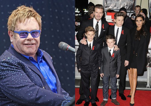 У Бруклина и Ромео Бекхэмов крестные родители: Элизабет Херли и сэр Элтон Джон.