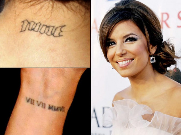 Ева Лонгория с татиуровками для бывших любимых Ева Лонгория с татиуровками для бывших любимых