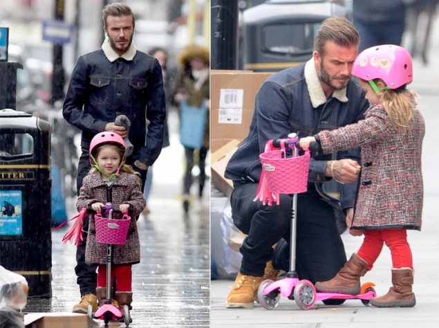 Дэвид Бекхэм с дочерью