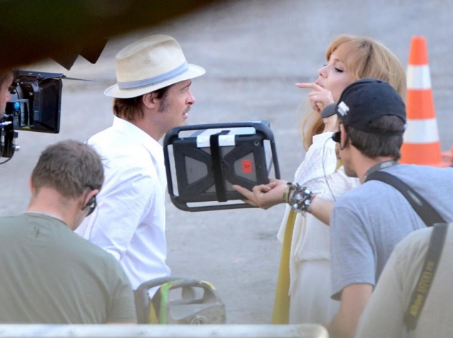 Брэд Питт и Анджелина Джоли на съемках нового фильма