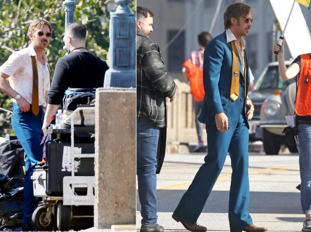 Райан Гослинг на съемках нового фильма