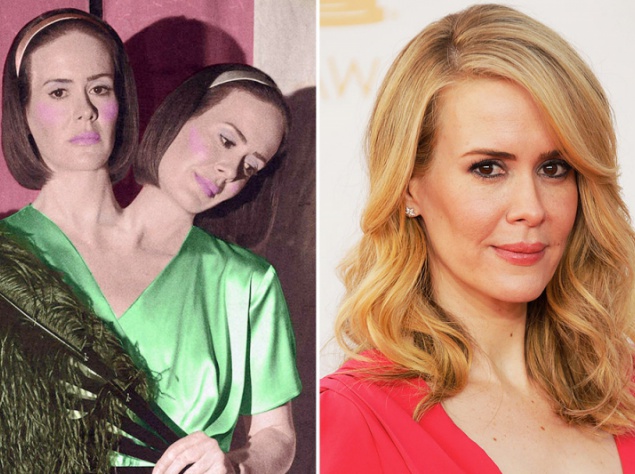 Сара Полсон играет сиамских близнецов Бетт и Дот Тэтлер (4-й сезон) Сара Полсон играет сиамских близнецов Бетт и Дот Тэтлер (4-й сезон)