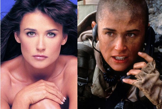 Деми Мур ради фильма "Солдат Джейн".