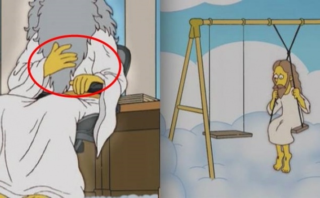 Сімпсони. У кожного персонажа "Сімпсонів" по 4 пальці, і тільки у Бога Отця та Ісуса 5