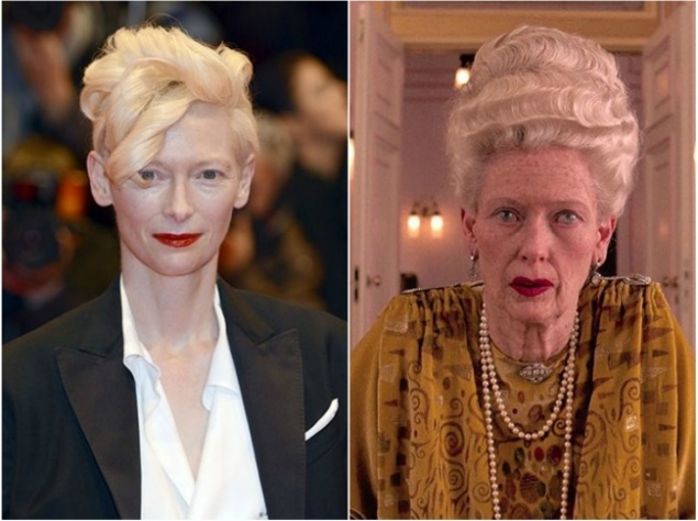 Тильда Суинтон — богатая и экстравагантная мадам Д.  "Отель "Гранд Будапешт", 2014