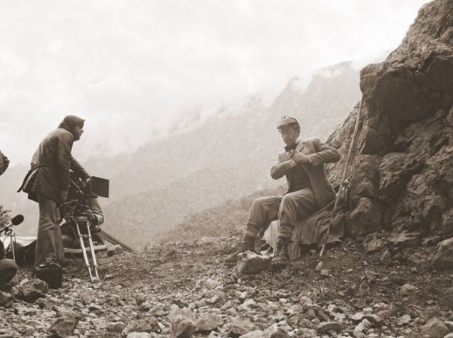 Василий Ливанов на съёмках "Приключений Шерлока Холмса и доктора Ватсона"