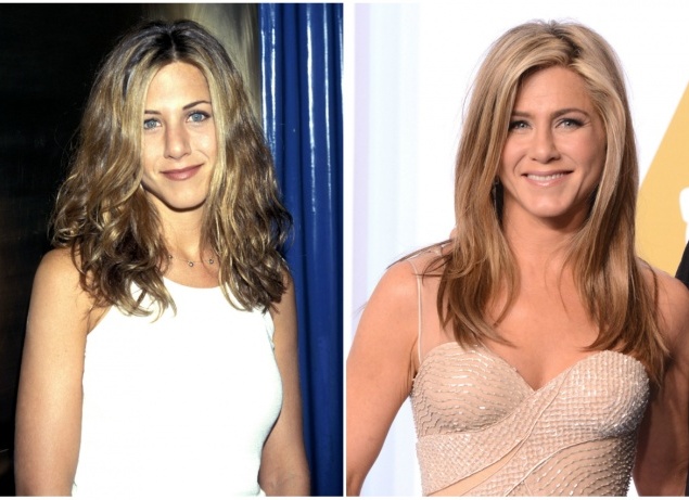 Дженнифер Энистон 28 и 47 лет