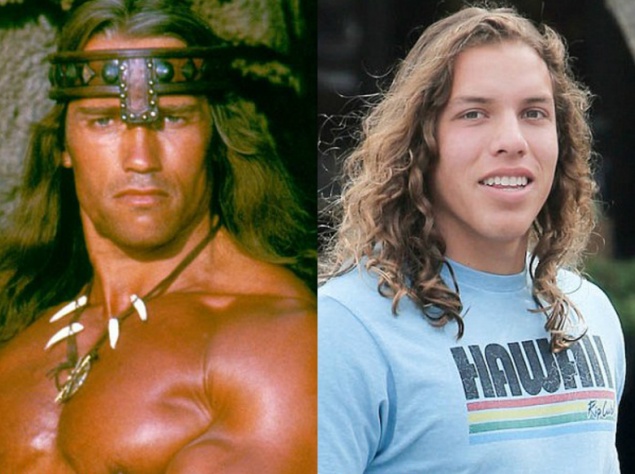 Поразительное сходство между Джозефом Баеной и его отцом Арнольдом Шварценеггером трудно не заметить. 18-летний студент выглядит так же, как и его отец  - парни крепкого телосложения. В СМИ Джозефа сравнили с Арни, когда он играл в легендарном фильме "Конан-варвар" (Conan The Barbarian) 1982 года.