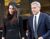 Джордж Клуни с женой на приеме у Папы Римского