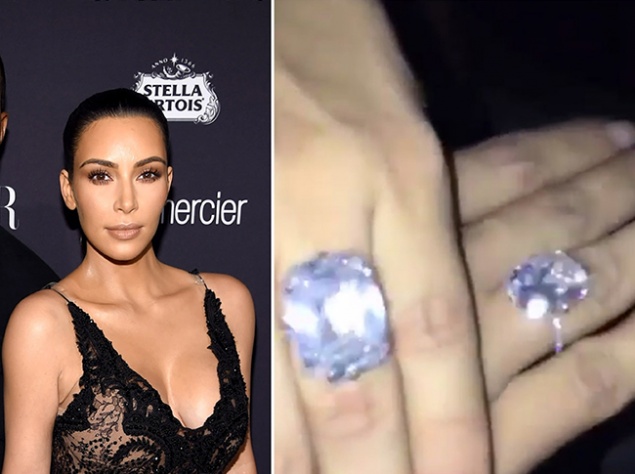 Ким Кардашьян получила от мужа очередное впечатляющее кольцо