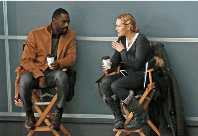 Идрис Эльба и Кейт Уинслет на съемках