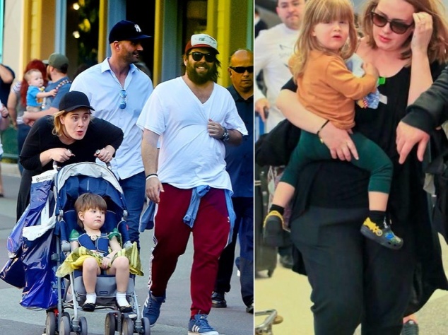 Шанувальників змушує хвилюватися і Адель. У лютому 2016 співачка вийшла на прогулянку з чоловіком Саймоном Конеккі і сином. Хлопчик сидів в колясці в сукні й туфлях!