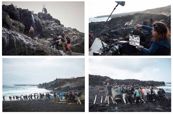 Процес будівництва декорацій на локації.