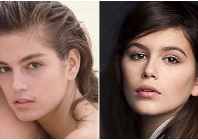 Синди Кроуфорд и Кайя Гербер в 17 лет