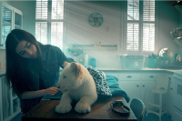 Лена и белый тигр