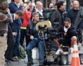 Райан Гослинг и Джордж Клуни на съемках фильма "В конце пути"